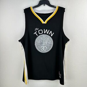 NBA‎ Stephen Curry Jersey Mens Black Yellow The Town #30 Basketball Sports Shirt